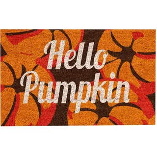 Halloween Fußmatte Kürbis Kokosmatte, rutschfeste Schmutzfangmatte für Eingang Terrasse, Gruselige Türmatte Innen Außen Welcome Bodenmatte Badezimmer Badezimmer Wohnzimmer Dekor 40x60 cm (A)