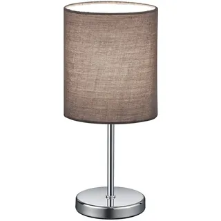 REALITY Leuchten Tischleuchte »Jerry« E14 2 Stk. 2er-Set Tischlampe 28cm, Ø 13cm, Stoffschirm in grau, Schnurschalter, grau