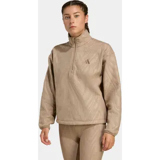 Rollkragenpullover ADIDAS PERFORMANCE "AOP POLARFLEECE", Damen, Gr. S, braun (chalky braun), Obermaterial: 100% Polyester, Pullover Rollkragenpullover, mit Rollkragen, etwas kürzerer Schnitt, sportlicher Stil