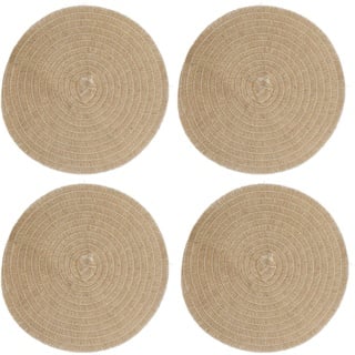 Creative Tops 4-er Set Jute Tischsets, natürliche Tischmatten aus Sackleinen, Braun, 41 cm Durchmesser