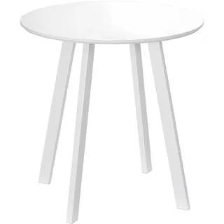 Homcom Esstisch Runder Küchentisch Beistelltisch mit abgeschrägten Beinen Weiß