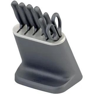 Zyliss Messerblock mit Messer, 8-Teiliges Messerset mit Block und Schere, Japanischer Edelstahl, Rutschfester Boden, Küchenmesser Set mit Kochmesser, Schälmesser, Brotmesser, Santokumesser, Schere
