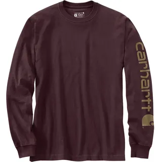 T-Shirt CARHARTT "Long Sleeve", Herren, Gr. S, rot (weinrot), Obermaterial: 100% Baumwolle CO., Shirts T-Shirt