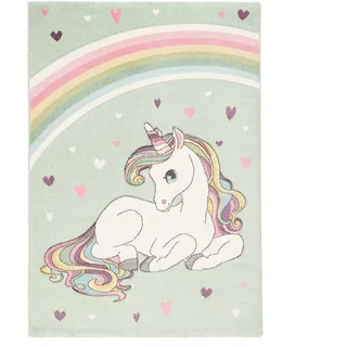 Pergamon Kinder Teppich Maui Kids Einhorn Pastell Mintgrün 200x290cm