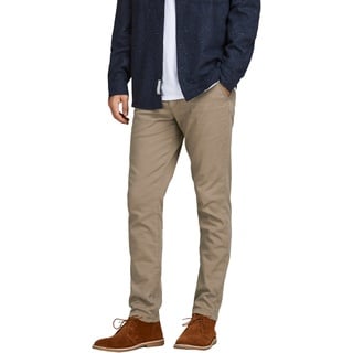 JACK & JONES Marco Hose mit Slim Fit in Beige-W36 / L34