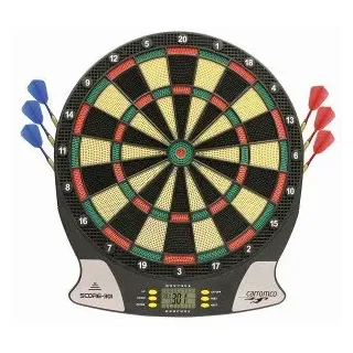 CARROMCO Score-301 Elektronische Dartscheibe inkl. Dart Set für 1-8 Spieler