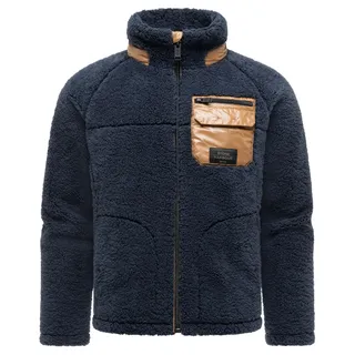 Plüschjacke STONE HARBOUR "Plüschjacke Sorees XX", Herren, Gr. 3XL, blau (navy), Obermaterial: 100% Polyester PES.  Obermaterial: Futter: 100% Polyester PES. 100% Polyester PES., gerade hüftbedeckend, Ärmel ohne Ärmelschlitz abgesteppte Kante, Jacken Plüschjacke, Warme Herren Winterjacke aus weichem Teddy-Fleece