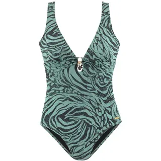 Bruno Banani Badeanzug Damen jade bedruckt Gr.38 Cup A/B