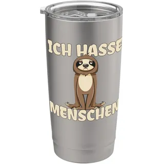 Ich Hasse Menschen Faultier Doppelwandiger Edelstahl-Thermobecher