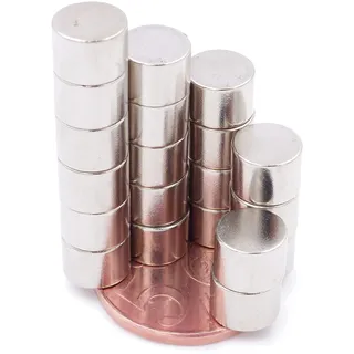 Brudazon | 30 Scheiben-Magnete 8x6mm | N52 Güteklasse - Neodym-Magnete | Ideal für Modellbau, Foto, Whiteboard, Pinnwand, Kühlschrank | Magnetscheibe
