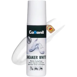 Collonil Sneaker White – Flüssige Schuhcreme 100 ml mit Schwamm-Applikator für weiße Glattleder-Sneaker – Auffrischung & Schutz – strahlender Weiß-Effekt