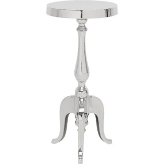 Kare Beistelltisch Barocco, Silber, Wohnzimmertisch, Nachttisch, Aluminium Gestell, 62x27x27 cm (H/B/T)