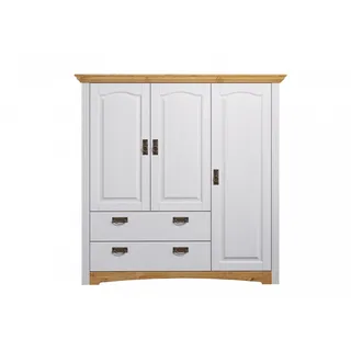 otto home »Konrad« 2 Breiten: 94/133 cm H/T ca. 132/39 cm, aus massiver Kiefer, mit viel Stauraum, weiß (weiß, natur), B:133cm H:132cm T:39cm, Massivholz, Schränke,