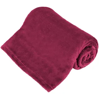 Teesa Fleecedecke Bettüberwurf 150 x 200 cm Blau/Pink/Rosa/Mehrfarbig