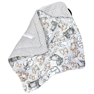 TupTam "Einschlagdecke Baby Winter Einschlagdecke für Babyschale Wattiert", safari, grau),
