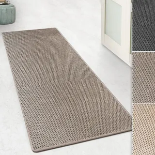 Floordirekt Teppichläufer Kalkutta - Sisaloptik - Tiger-Eye-Design - Teppich Läufer Wohnteppich Flurläufer Küchenläufer (Taupe, 80 x 200 cm)
