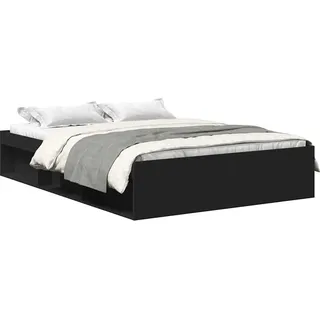 vidaXL Bettgestell Schwarz 135x190 cm - Schwarz