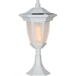 star trading deutschland gmbh LED-Solar-Laterne Kunststoff 63,0 cm spritzwassergeschützt, Dämmerungssensor weiß