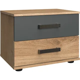 Wimex Nachttisch »Stockholm, Nachtkommode 52cm breit, Made in Germany« Industrial Look, 2 Höhen zur Auswahl, einzeln oder im 2er Set, grau