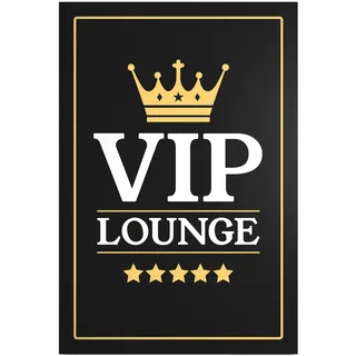 DankeDir! VIP Lounge Schild Türschild Wandschild 20 x 30 cm Deko - Wanddeko Zuhause Wohnzimmer Geschenkidee Geburtstagsgeschenk beste Freunde Geschenk Dekoration Hausbar Party Deko