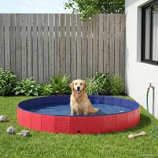 Hundepool Ø300 x 38 cm Dicker PVC Rot - Rot