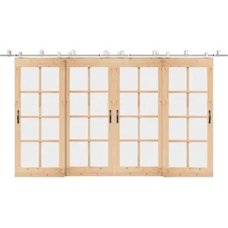 vidaXL Schiebetür-Beschlagsatz 400 cm Edelstahl Silbern