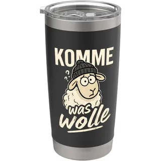 Schaf Spruch Lustig Geschenkidee Tier Zitat Wortspiel Doppelwandiger Edelstahl-Thermobecher