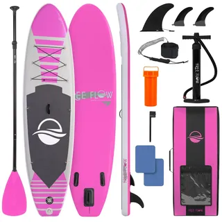 Aufblasbares Paddleboard – SUP-Board – Stand-Up-Paddle – Schwimmbrett – Surfbrett – Rosa – Extra breit, 81 cm - Rosa