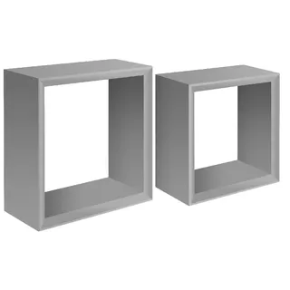 Homemania HOMSAN_120 Ginevra Wandregal, Schlafzimmer, Büro-MDF, grau, 35 x 35 x 15,5/30 x 30 x 15,5 cm