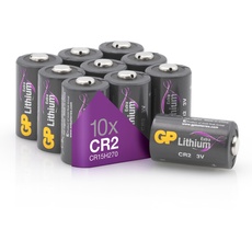 GP Extra CR2 Batterie 3 Volt Lithium | 10 Stück Batterie CR2 3V (CR15H270, DLCR2) für Smart Home, Digitalkameras, Rauchmelder, Taschenlampen, Laserpointer und vieles mehr