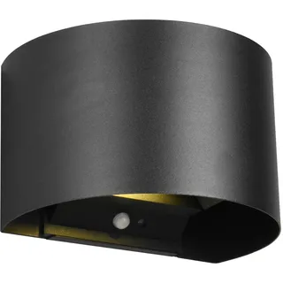 Reality Leuchten LED Akku Wandleuchte Talent R27769132, Metall Schwarz matt, Magnetische Wandhalterung, inkl. 2x 0.5 Watt, Dämmerungssensor, Bewegungsmelder, Up and Down Beleuchtung, USB-C Ladebuchse
