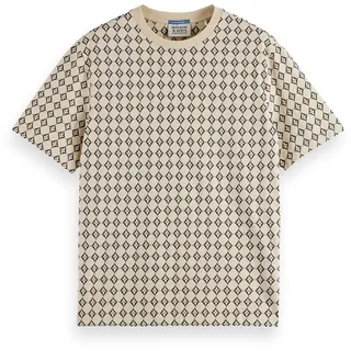 Scotch & Soda Herren Regular Fit Mini All Over Print T-Shirt, Parchment Geo Flower 7453, L EU