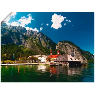 Artland Poster »St. Bartholomä Königssee II«, Berge, (1 St.), als Leinwandbild, Wandaufkleber oder Poster in versch. Größen, blau