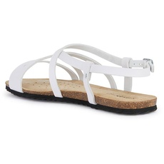 Geox Damen D BRIONIA Low B Flat Sandal, White, 36 EU