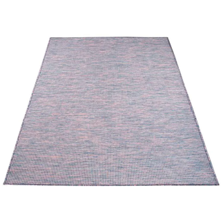 Outdoorteppich CARPET CITY "PALM 2778", blau (blau, pink), B:100cm H:5mm L:200cm, Polypropylen, Teppiche, Outdoorteppich, Läufer, Wetterfest & UV-beständig, für Balkon, Terrasse, Küche, flach