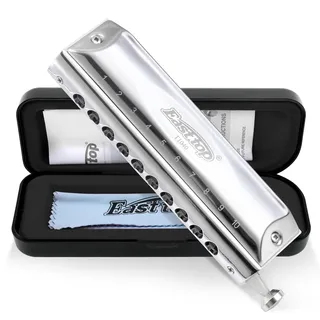 East Top Chromatische Mundharmonika C Key 10 Holes 40 Tunes Professionelle Musikinstrument für professionelle Spieler, Anfänger, Studenten, Erwachsene,als Geschenk
