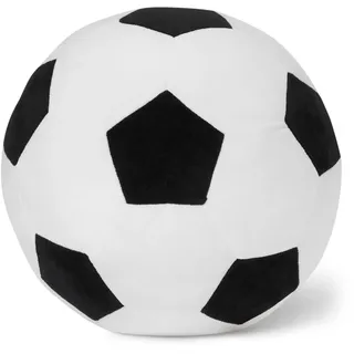 Amazon Basics Fußball Plüschtier Kissen, Sport-Style Spielzeug Stofftier für Bett oder Sofa, Kinderzimmer Deko, Schwarz und Weiß
