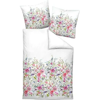 JANINE Bettwäsche, Carmen S 55088-01 rot silberrosa 135x200 cm + 80x80 cm)