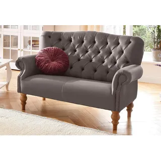 Home Affaire Chesterfield-Sofa »Lord«, mit echter Chesterfield-Knopfheftung und Ziernägeln braun