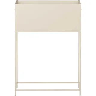 Beliani Pflanzenständer Metall beige rechteckig 30x70x100 cm für Innen u. Außen Tapien