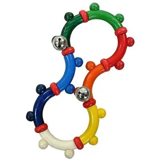 Hess Holzspielzeug 11192 - Motorik-Rassel aus Holz, in Form einer Acht, mit beweglichen Teilen, für Babys ab 6 Monaten, handgefertigt, für Greifübungen