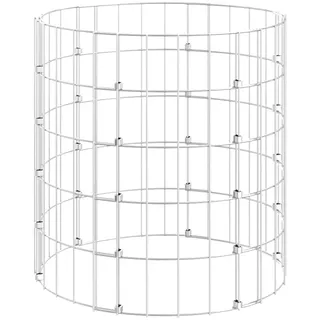 vidaXL Gabionen-Säule Rund Verzinkter Stahl Ø50x50 cm - Silber