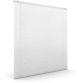 Victoria M. L-Lamellen Alujalousie, 105 x 200 cm, weiß matt | LightLess Prime Jalousie für Starke Verdunkelung – Robust, Feuchtigkeitsbeständig, ohne Bohren, inkl. Klemmclips