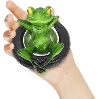 Milisten Schwimmender Frosch Teichdeko Harz Gartenfigur Wasserbecken | Lustige Außendekoration mit detailreicher Optik für Teiche, Minipools und kreative Gartenbereiche