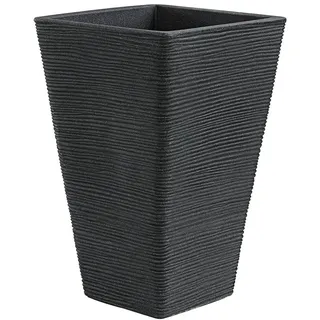 Dehner Pflanzvase Capri, ca. 35 x 35 x 55 cm, anthrazit,