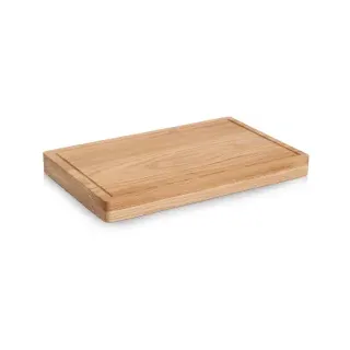 Zeller Schneidebrett, aus FSC® 100 % Eiche, Hochwertiges Holzbrett mit Saftrille für anspruchsvolle Küchenarbeiten, Maße (L x B x H): 48 x 31 x 4,5 cm