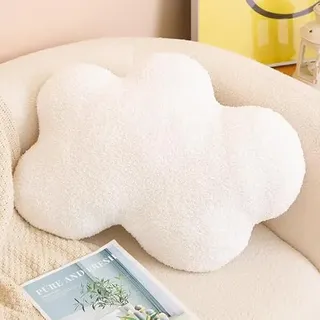 Zinsale Kissen Wolke Plüschkissen Weiches Wolkenförmiges Wurfkissen Wolke Gefülltes Plüsch Dekokissen Kissen Kissen für Heimdekoration (Weiß)