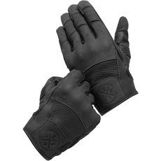 BROGER California Motorradhandschuhe Herren | Leder | Knöchelprotektoren | Flexible Elemente | Perforierte Finger | Touchscreenfreundliche Pads