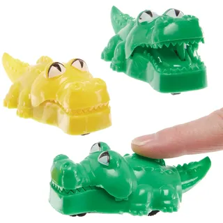 Baker Ross FX669 Krokodil-Rückzieh-Renner - 6er-Packung, Rennspielzeug für Kinderpartytüten