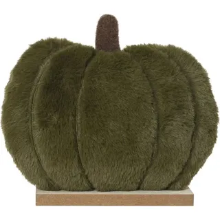 Herbstkürbis für Halloween Tisch Polyester grün 21cm 1St.